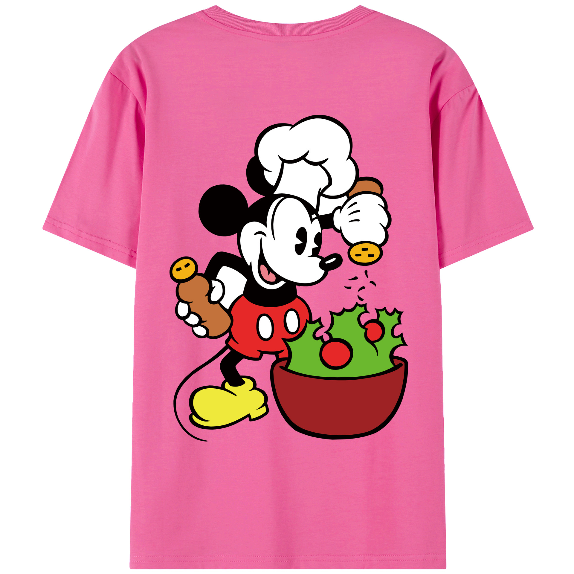 （画像用） ミッキーマウス Mickey Mouse レディース半袖Tシャツ(バックプリント)